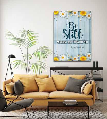 Psalm 46:10 Be Still And Know canvas wall art in a bedroom