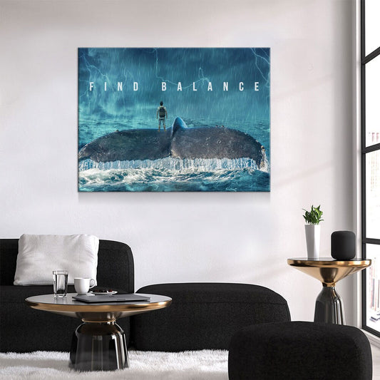 Find Balance Whale Tail Canvas Wall Art