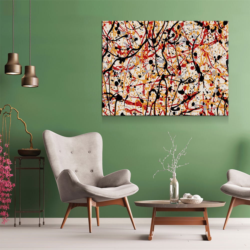 Abstract Paint Drip Canvas Wall Art