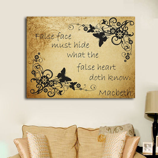 Shakespeare Macbeth quote canvas wall art in a study