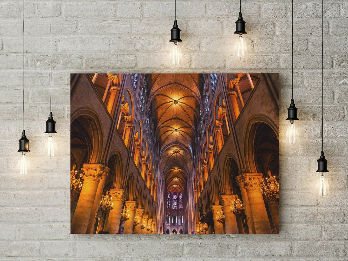 Notre Dame Cathedral Paris landmark canvas in a living room