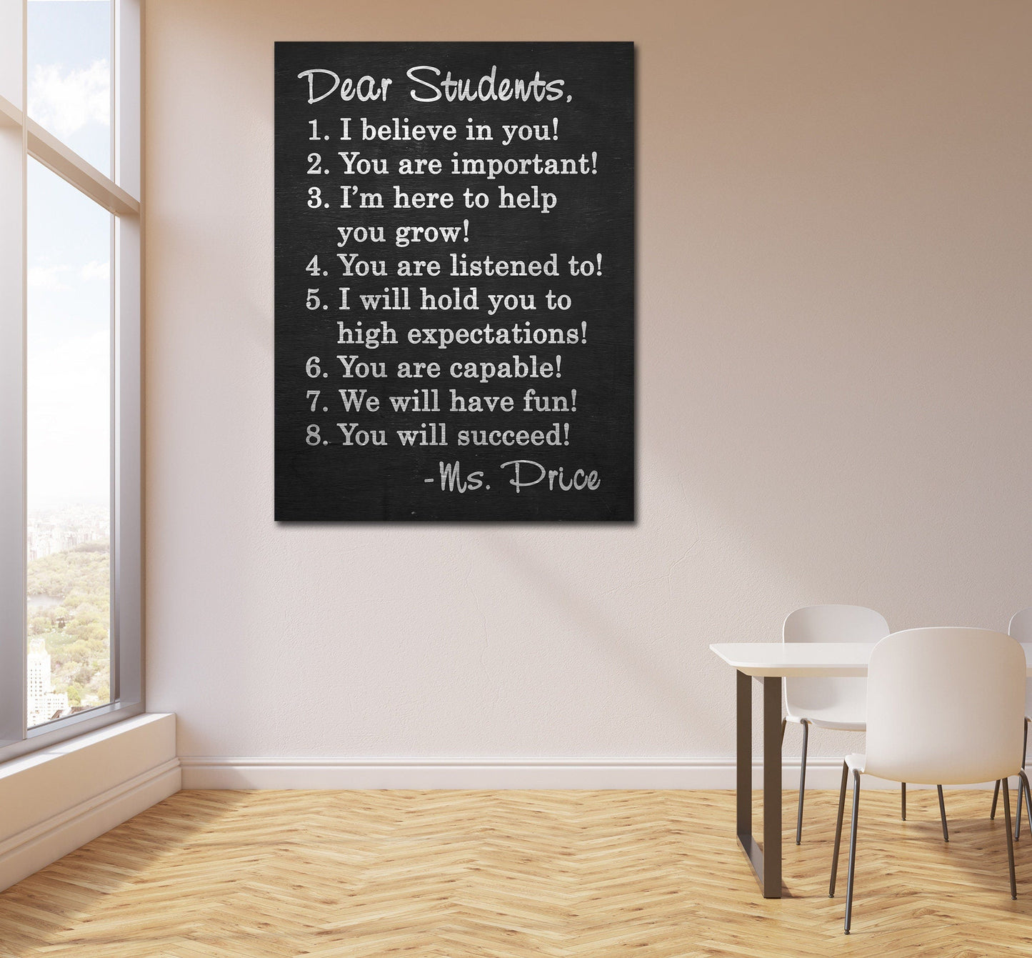 Dear Students Canvas Wall Art - Classroom Sign