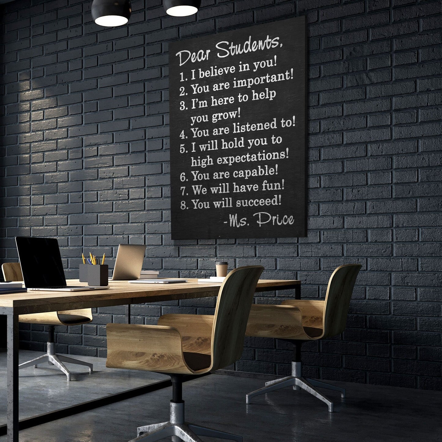 Dear Students Canvas Wall Art - Classroom Sign