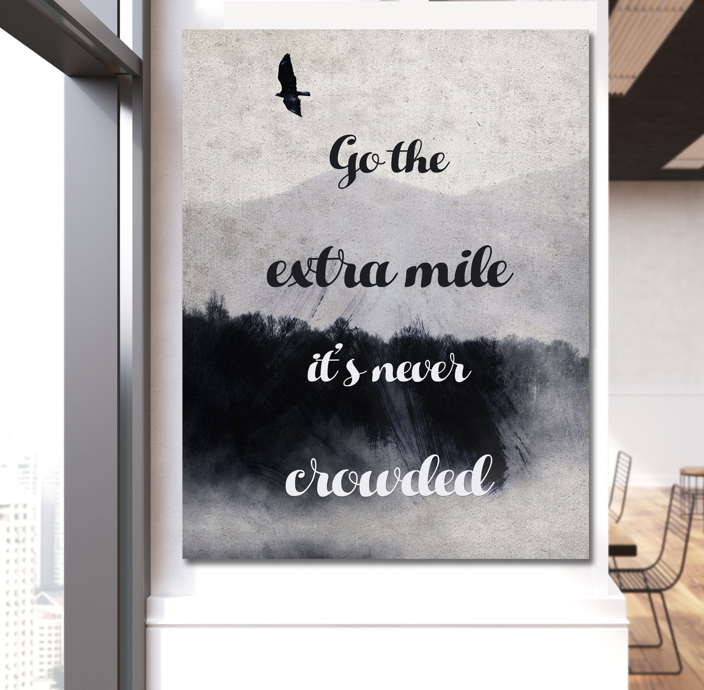 Go The Extra Mile Canvas Wall Art, Motivational Quote