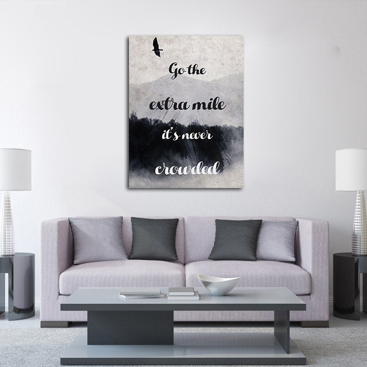 Go The Extra Mile Canvas Wall Art, Motivational Quote