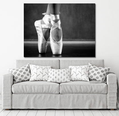 Young ballerina canvas wall art in a dance studio