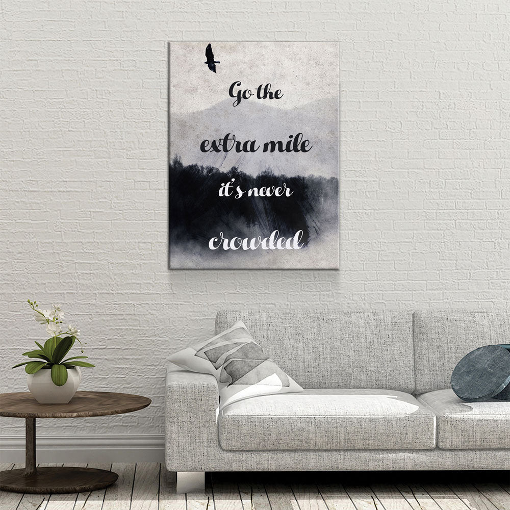 Go The Extra Mile Canvas Wall Art, Motivational Quote