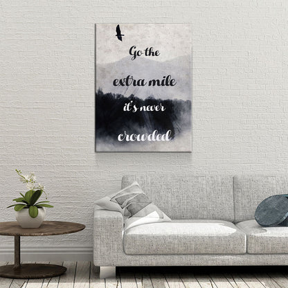 Go The Extra Mile Canvas Wall Art, Motivational Quote