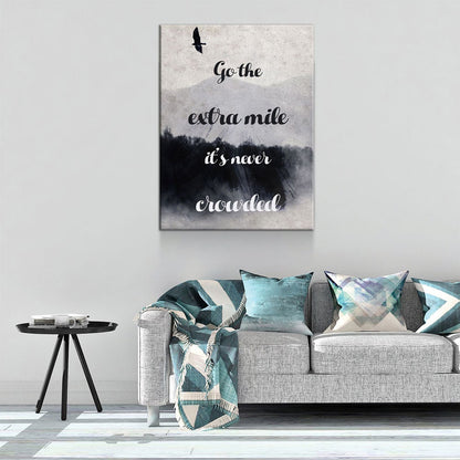 Go The Extra Mile Canvas Wall Art, Motivational Quote