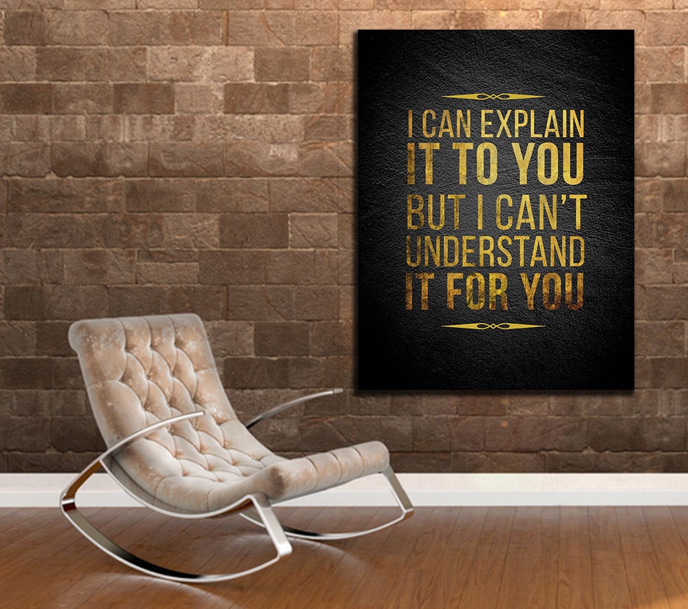 Motivational typography canvas wall art for an office or study space