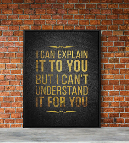 I Can Explain It, I Can't Understand It For You Canvas