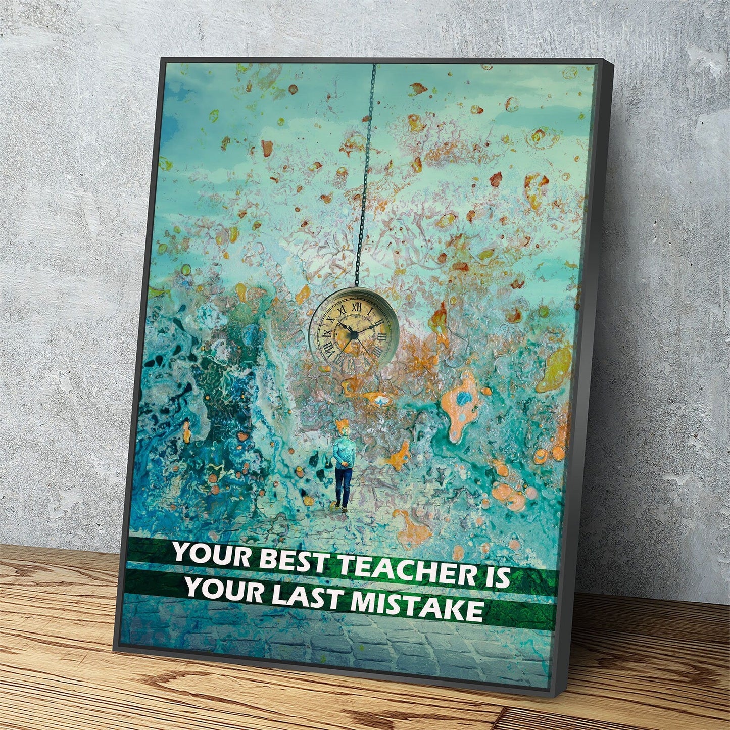 Your Best Teacher Is Your Last Mistake motivational quote canvas wall art
