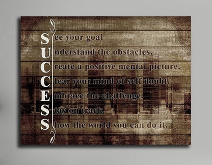 Success See Your Goal motivational canvas wall art in a home gym