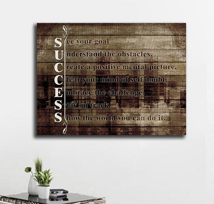 Success See Your Goal Canvas Wall Art, Hustle Decor
