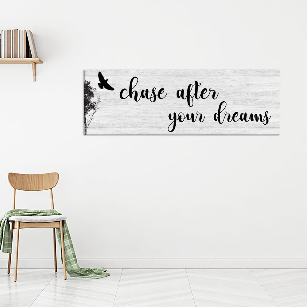 Chase After Your Dreams Canvas Wall Art, Above Bed Decor
