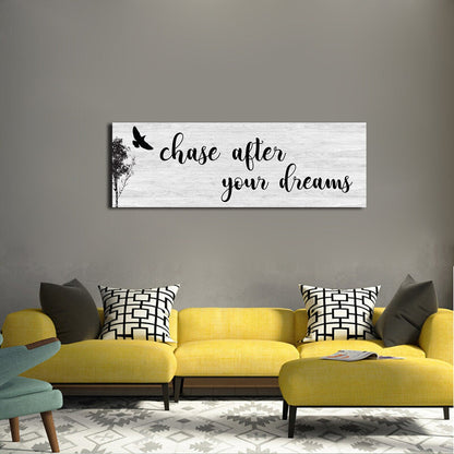 Chase After Your Dreams Canvas Wall Art, Above Bed Decor