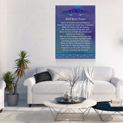 Wolf Spirit Prayer Canvas Wall Art