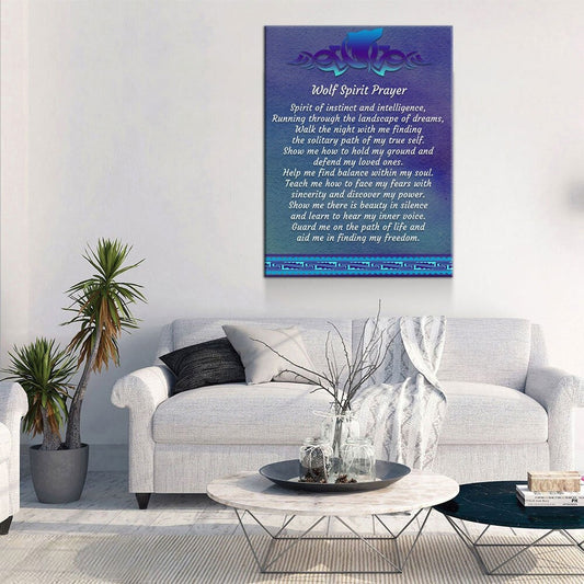 Wolf Spirit Prayer Canvas Wall Art