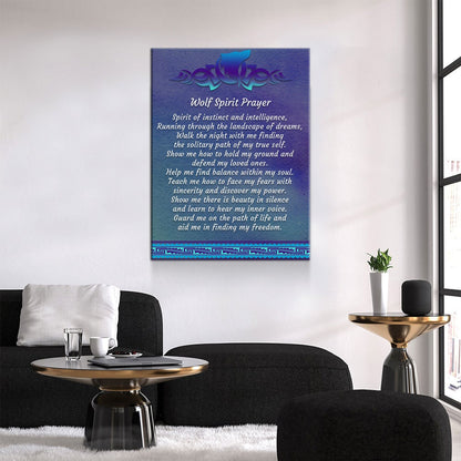 Wolf Spirit Prayer Canvas Wall Art
