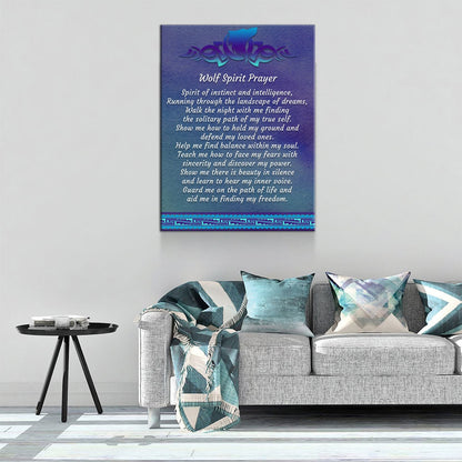 Wolf Spirit Prayer Canvas Wall Art