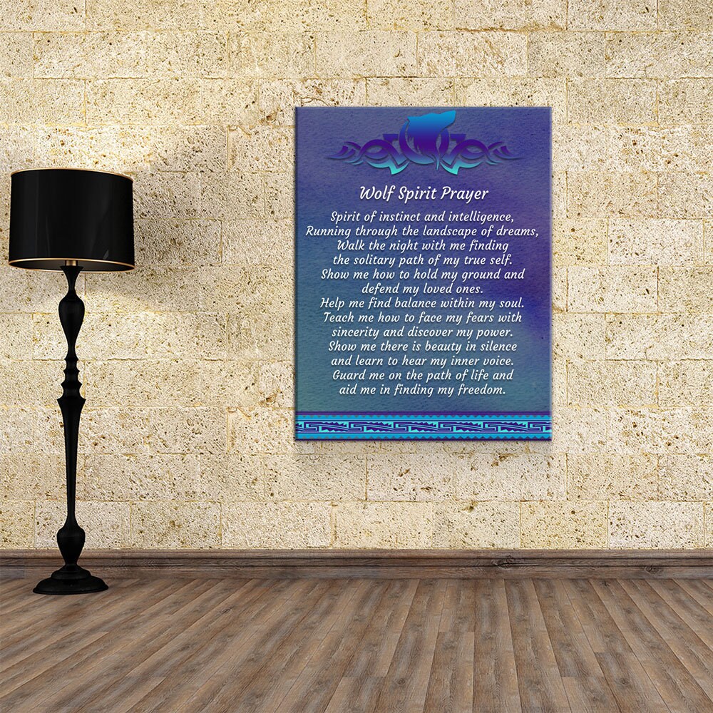 Wolf Spirit Prayer Canvas Wall Art