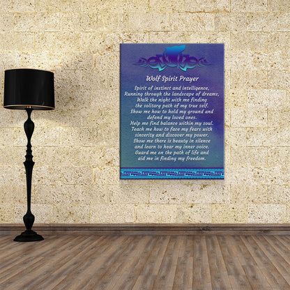 Wolf Spirit Prayer Canvas Wall Art