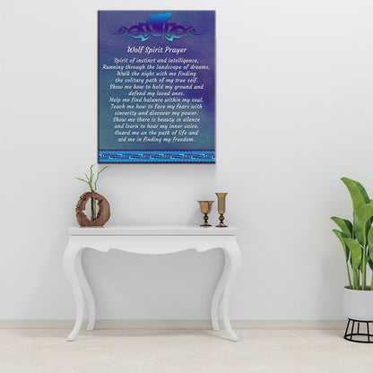 Wolf Spirit Prayer Canvas Wall Art
