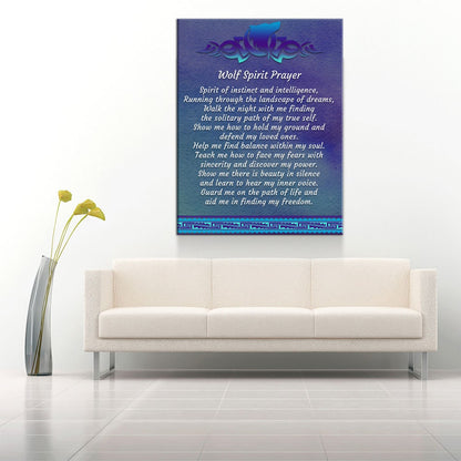 Wolf Spirit Prayer Canvas Wall Art