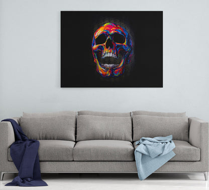 Money Skull Abstract Canvas Wall Art