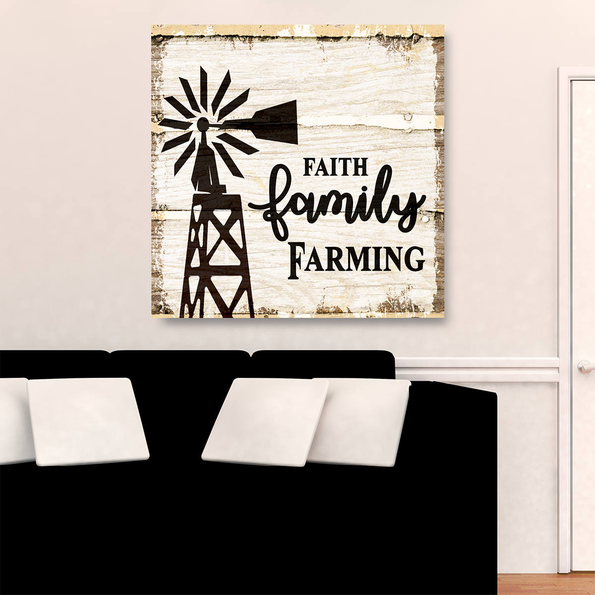 Faith Family Farming farmhouse canvas wall art