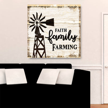 Faith Family Farming farmhouse canvas wall art