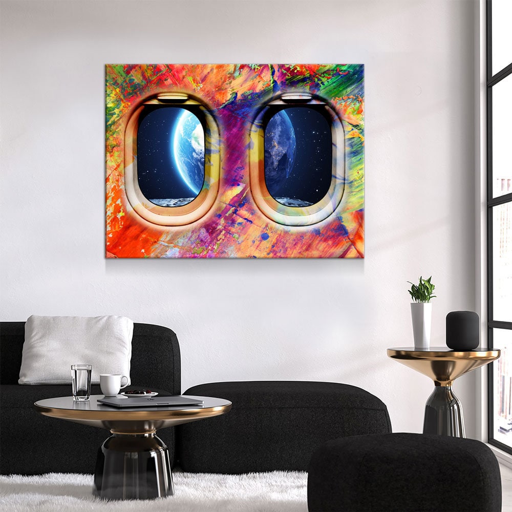 Airplane Window Seat Earth View Canvas Wall Art