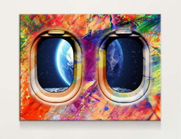 Airplane Window Seat Earth View canvas wall art