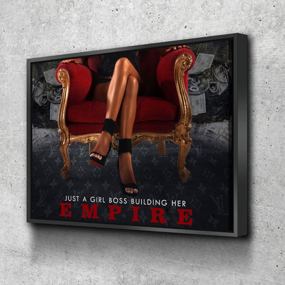 Girl boss building her empire motivational canvas print for office wall