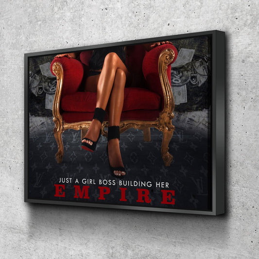 Girl boss building her empire motivational canvas print for office wall