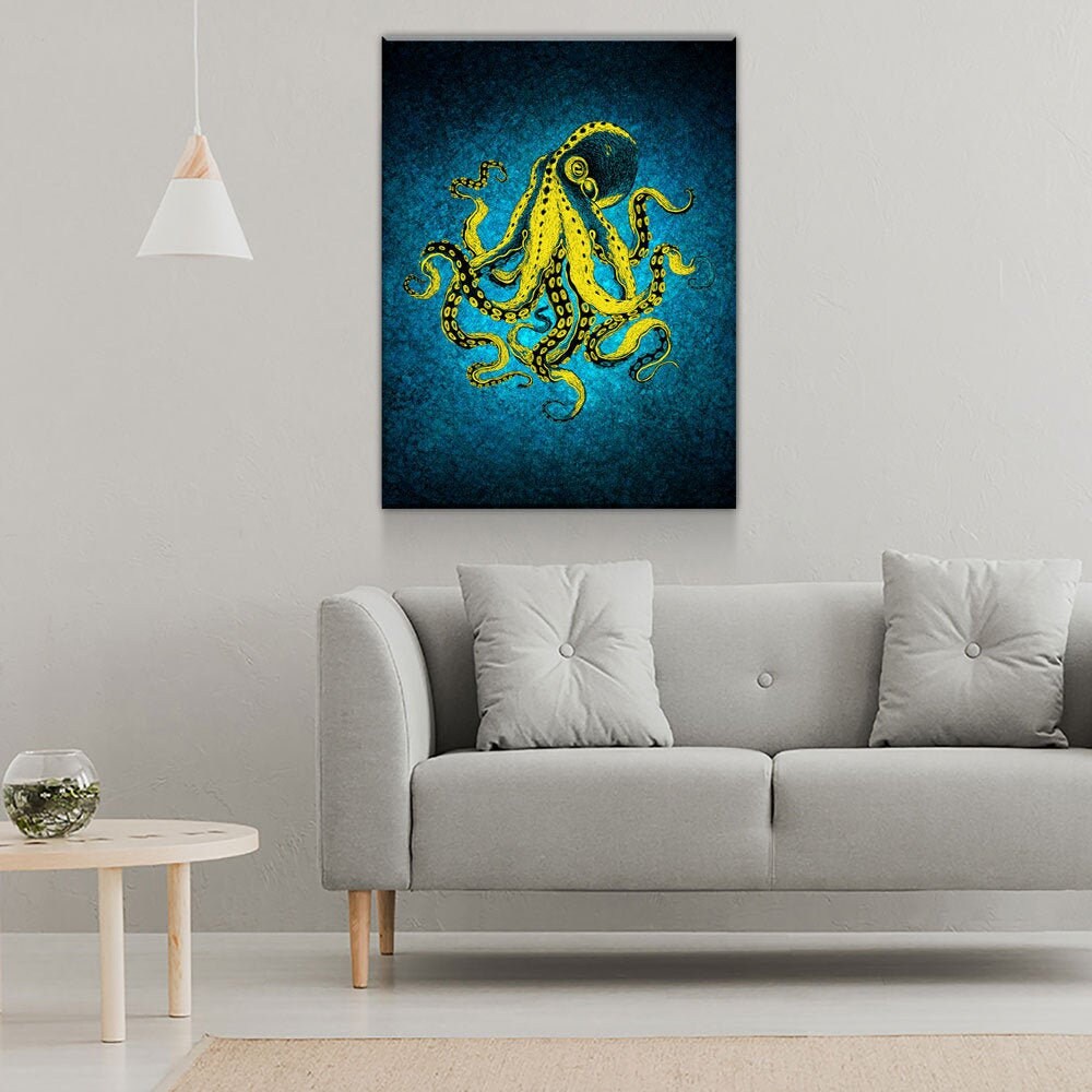 Abstract Octopus Canvas Wall Art - Ocean Decor