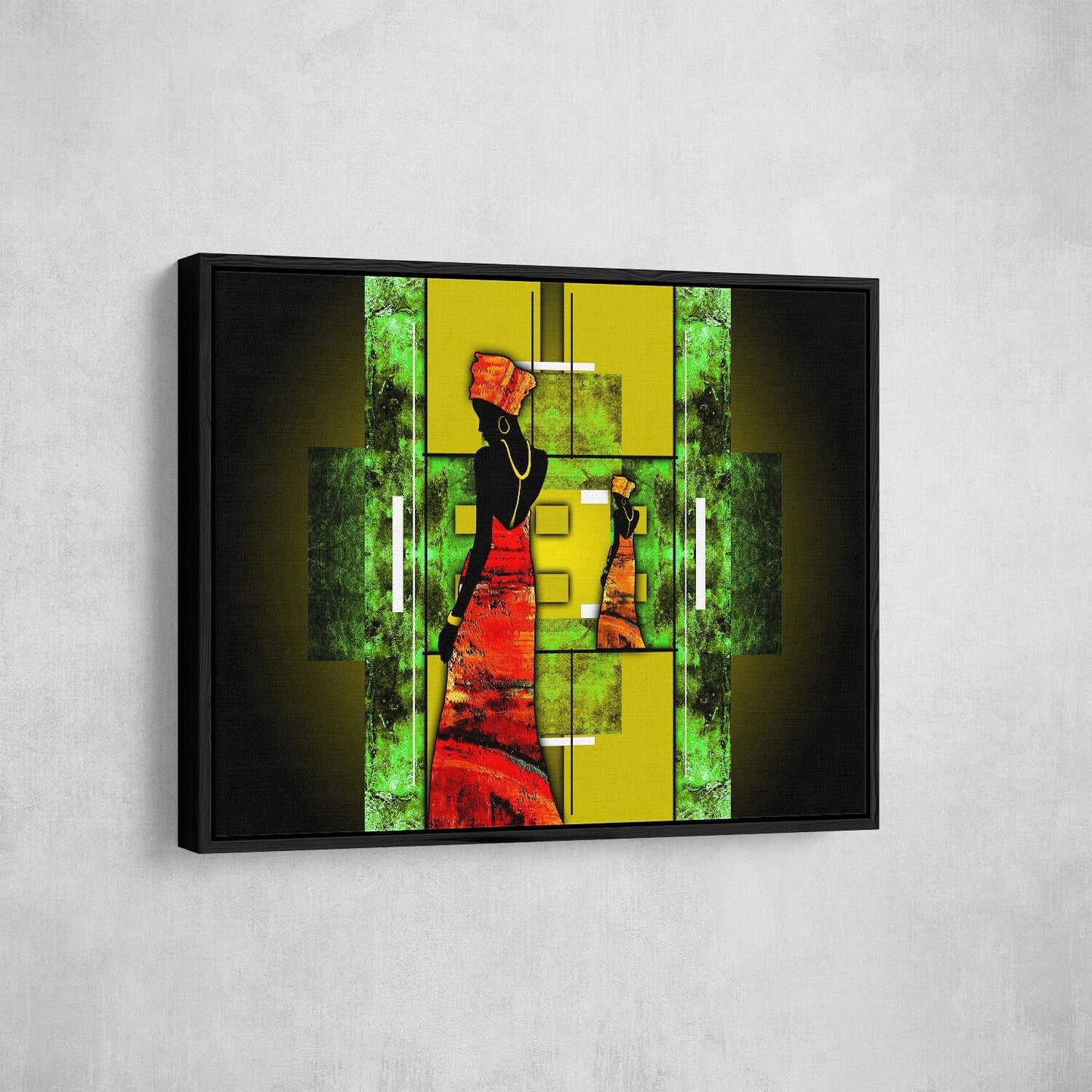 African Lady Canvas Wall Art, Ethnic Retro Portrait
