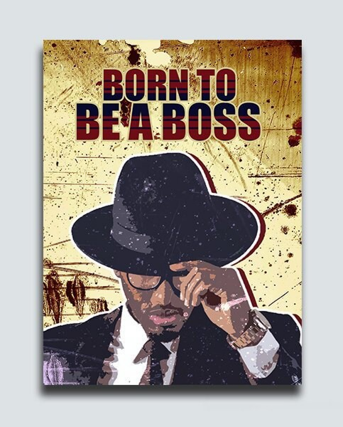 Born to be a boss motivational canvas print for office wall decor