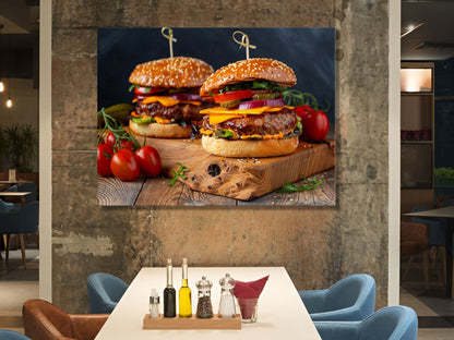 Juicy Cheeseburger Canvas Wall Art