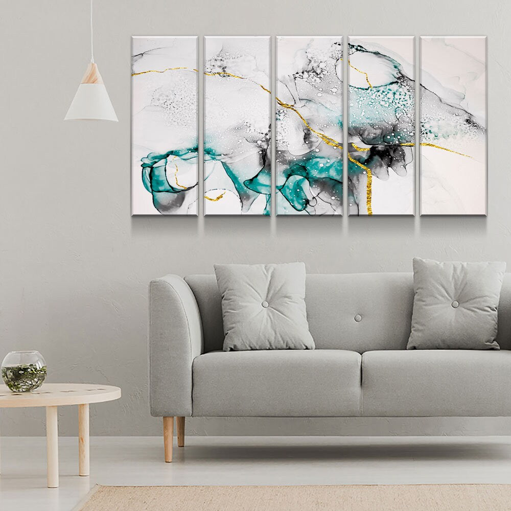 Contemporary Abstract Marble Canvas Wall Art, Modern Print