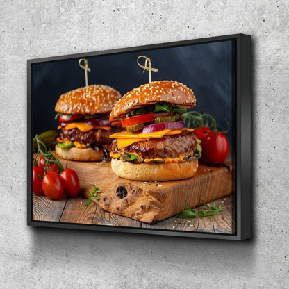Juicy Cheeseburger Canvas Wall Art