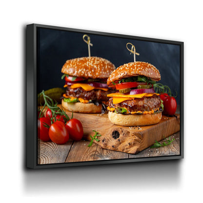 Juicy Cheeseburger Canvas Wall Art
