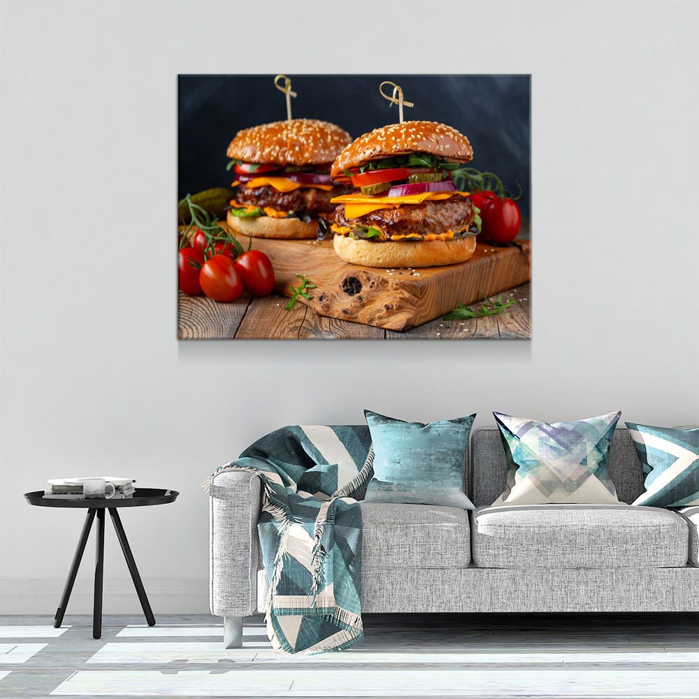 Juicy Cheeseburger Canvas Wall Art