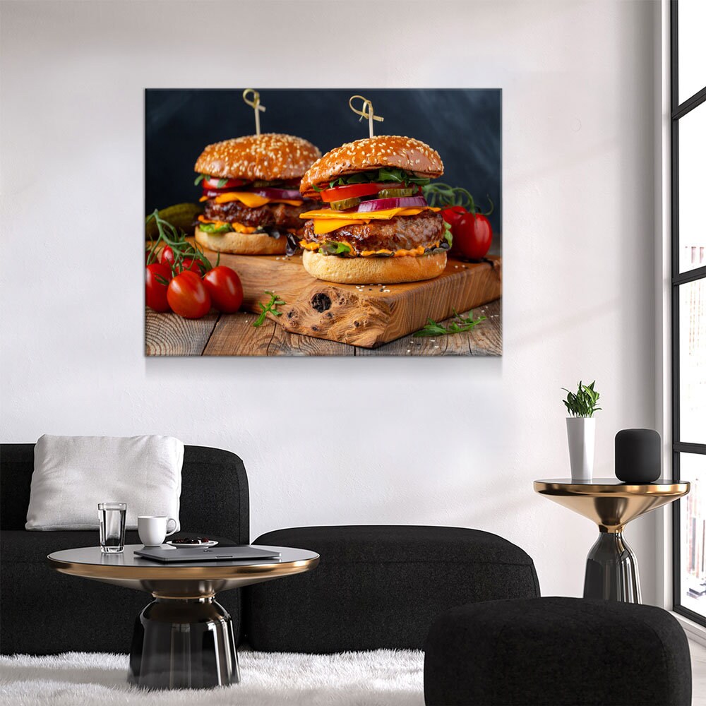 Juicy Cheeseburger Canvas Wall Art