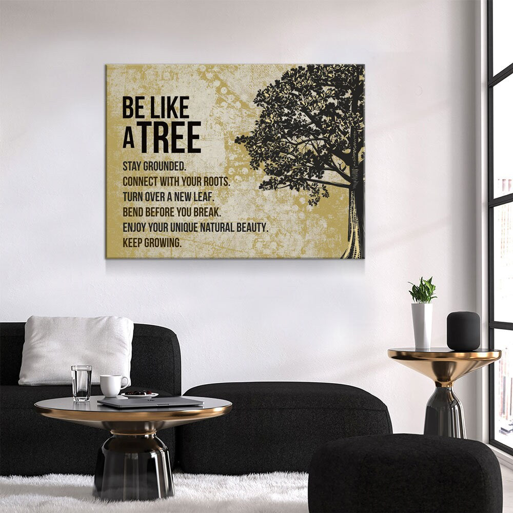 Be Like A Tree Keep Growing Canvas Wall Art, Motivational Decor