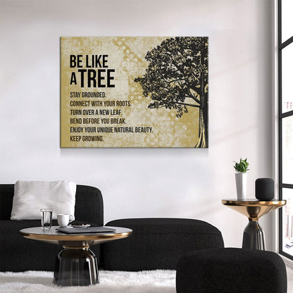 Be Like A Tree Keep Growing Canvas Wall Art, Motivational Decor