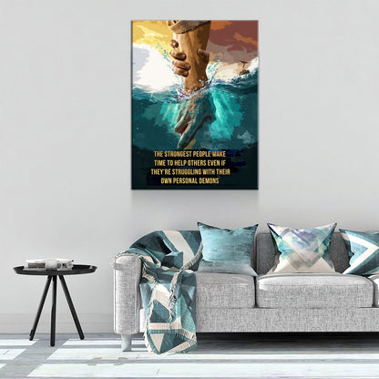 Strongest People Help Others Canvas Wall Art, Inspirational Decor