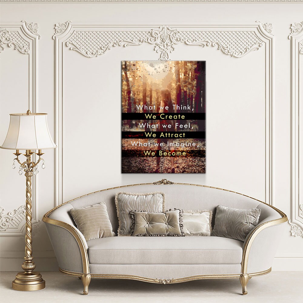 What We Think We Create Canvas Wall Art, Motivational Quote Decor