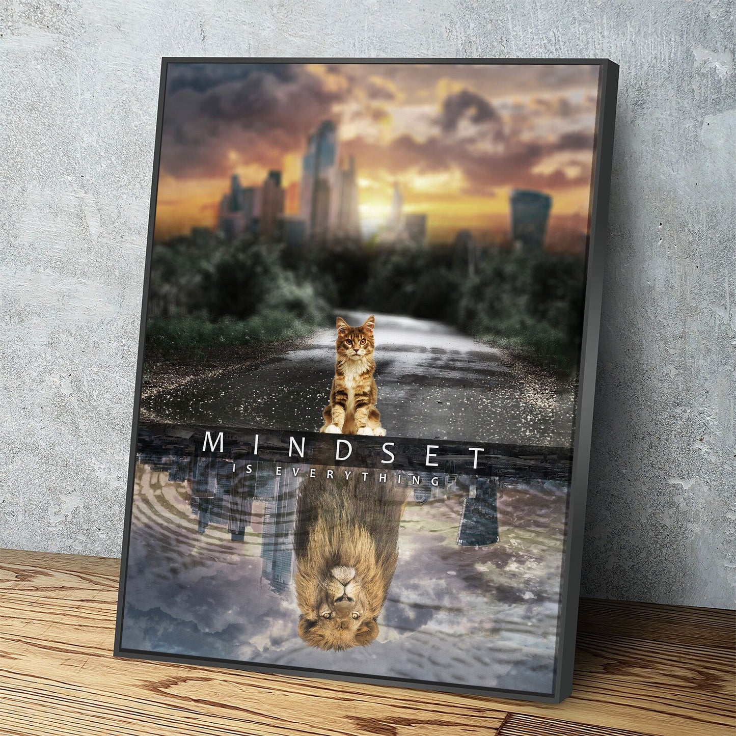 Mindset is everything motivational canvas print for office wall