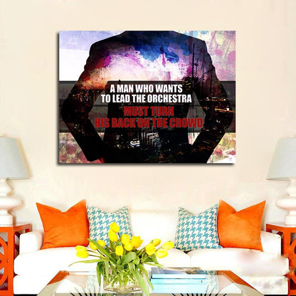 Lead The Orchestra Quote Canvas Wall Art, Motivational Office Decor